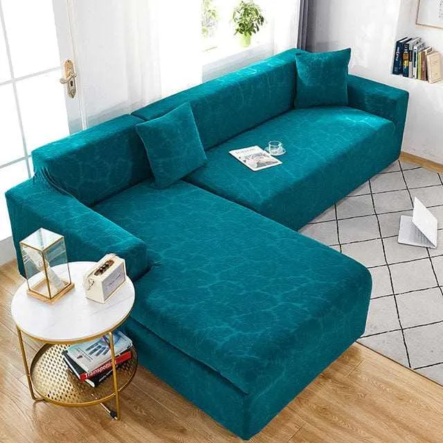 Housse canapé d'angle SISITAR, protection en tissu jaquard