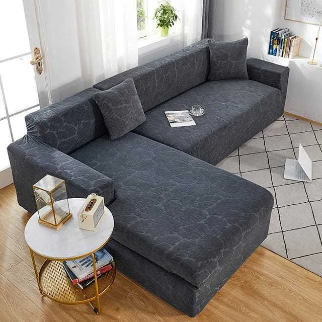 Housse canapé d'angle SISITAR, protection en tissu jaquard