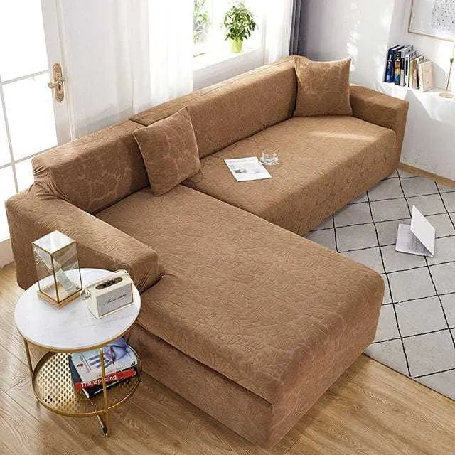 Housse canapé d'angle SISITAR, protection en tissu jaquard