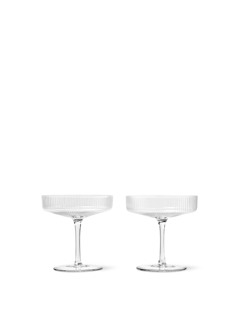 Ripple Champagne Saucers - Set of 2 - Clear