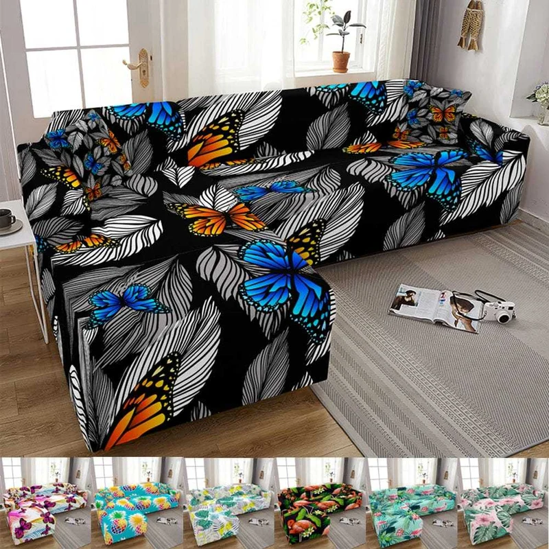 Housse canapé d'angle ou en forme L BUTTERFLY
