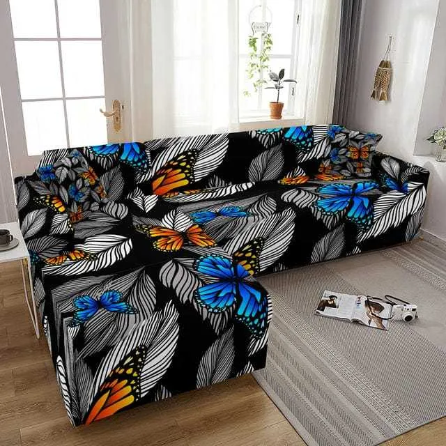 Housse canapé d'angle ou en forme L BUTTERFLY