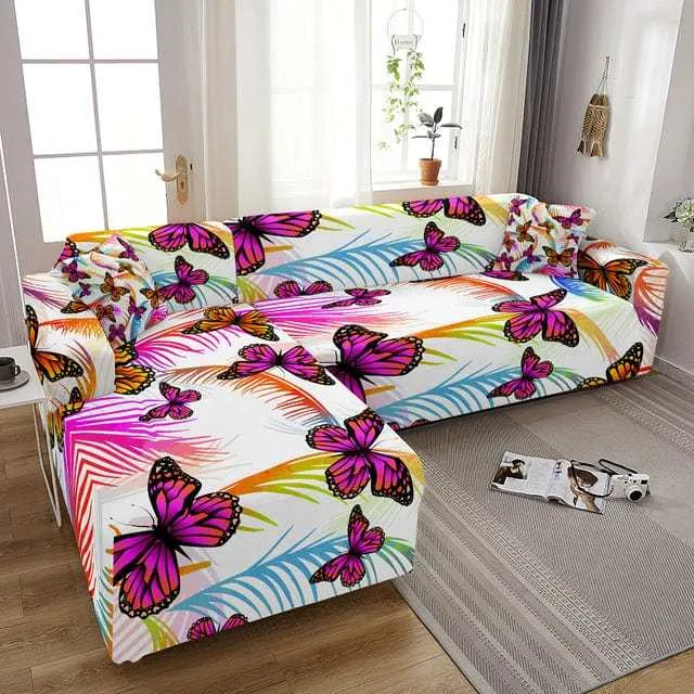 Housse canapé d'angle ou en forme L BUTTERFLY