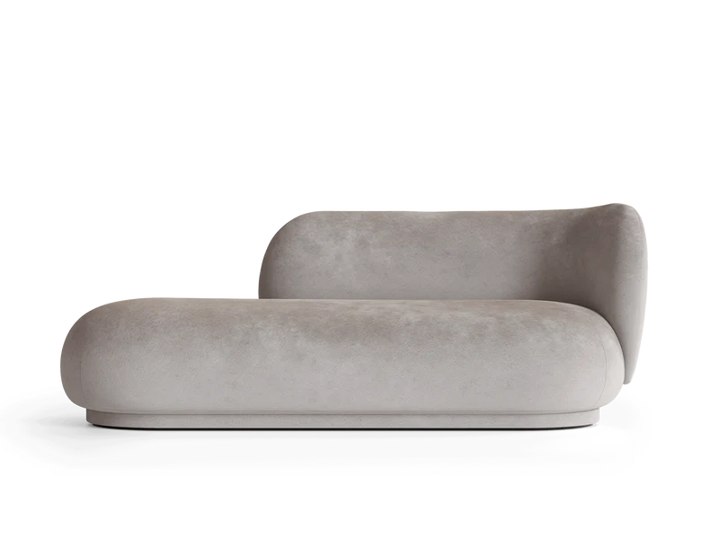 Rico Divan Right - Faded Velvet - Concrete