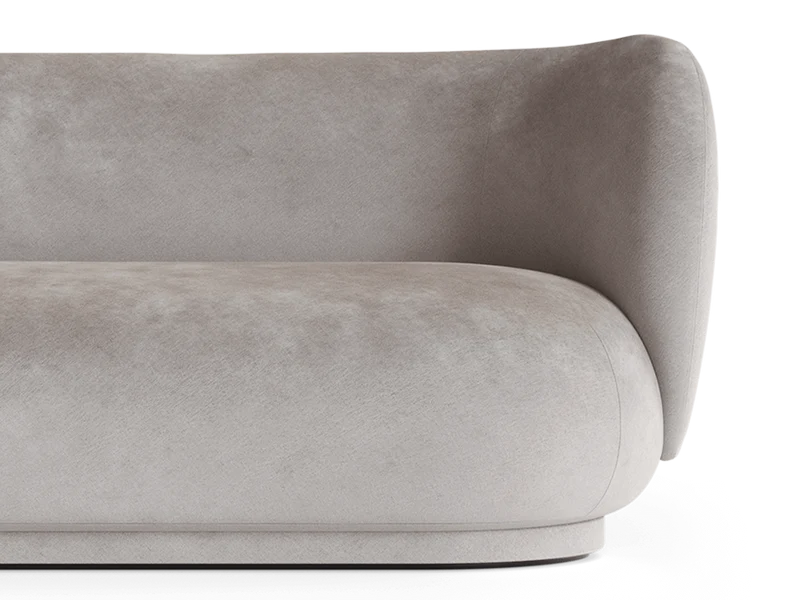 Rico Divan Right - Faded Velvet - Concrete