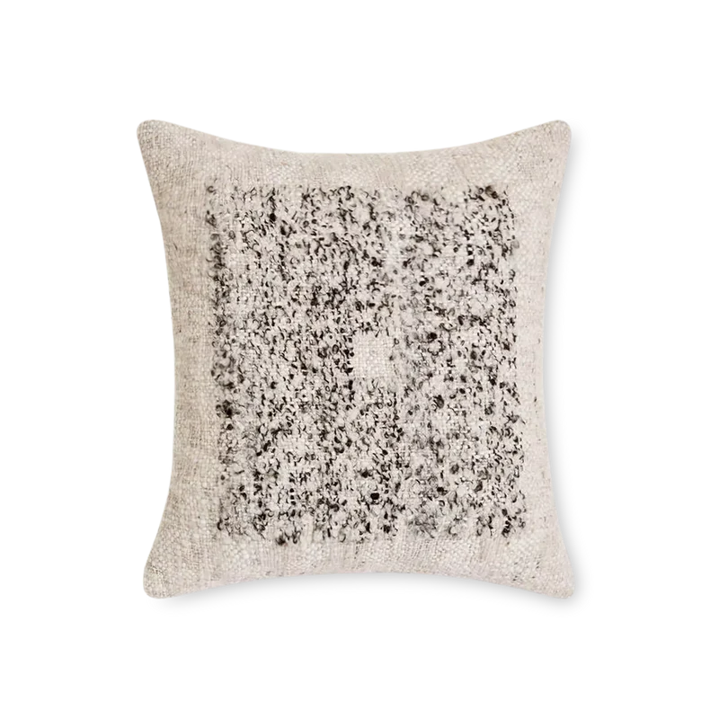 Parvan - square cushion in ivory and brown