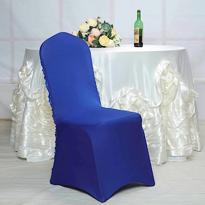 Housse de Chaise de Mariage Fleurs Bleu