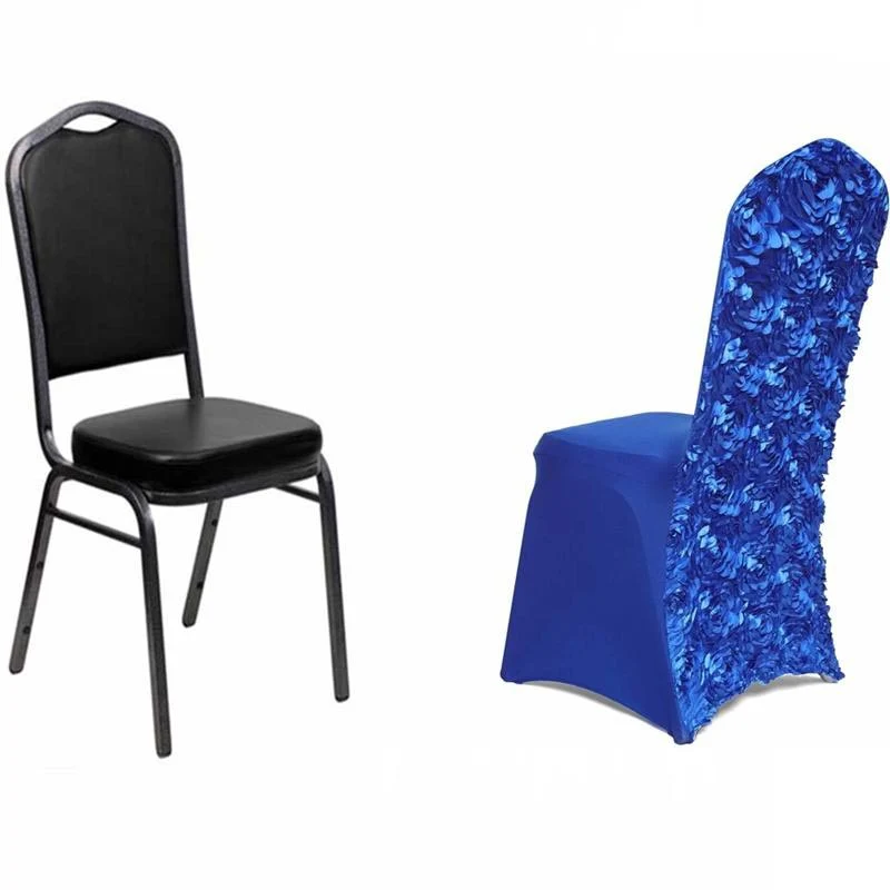 Housse de Chaise de Mariage Fleurs Bleu