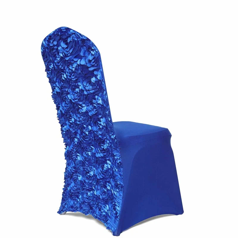 Housse de Chaise de Mariage Fleurs Bleu