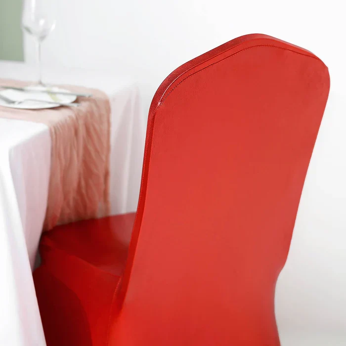 Housse de Chaise de Mariage Rouge Métallique
