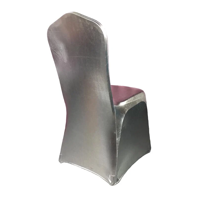 Housse de Chaise de Mariage Argent Métallique