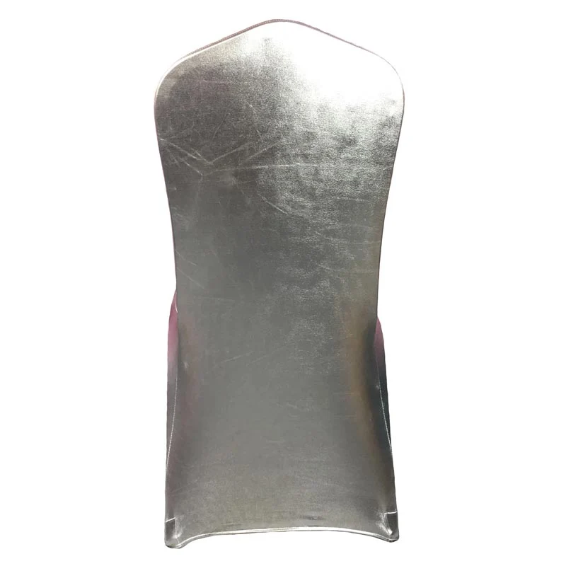 Housse de Chaise de Mariage Argent Métallique