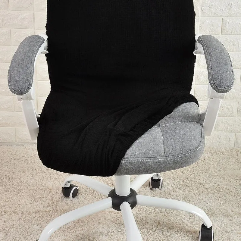 Housse de Chaise de Bureau Jacquard Noir