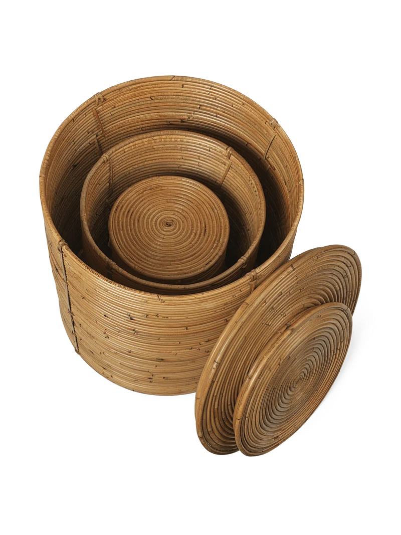 Column Storage - Set of 3 - Natural Stained