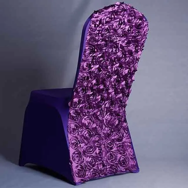 Housse de Chaise de Mariage Fleurs Violette