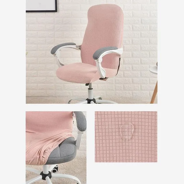 Housse de Chaise de Bureau Jacquard Rose