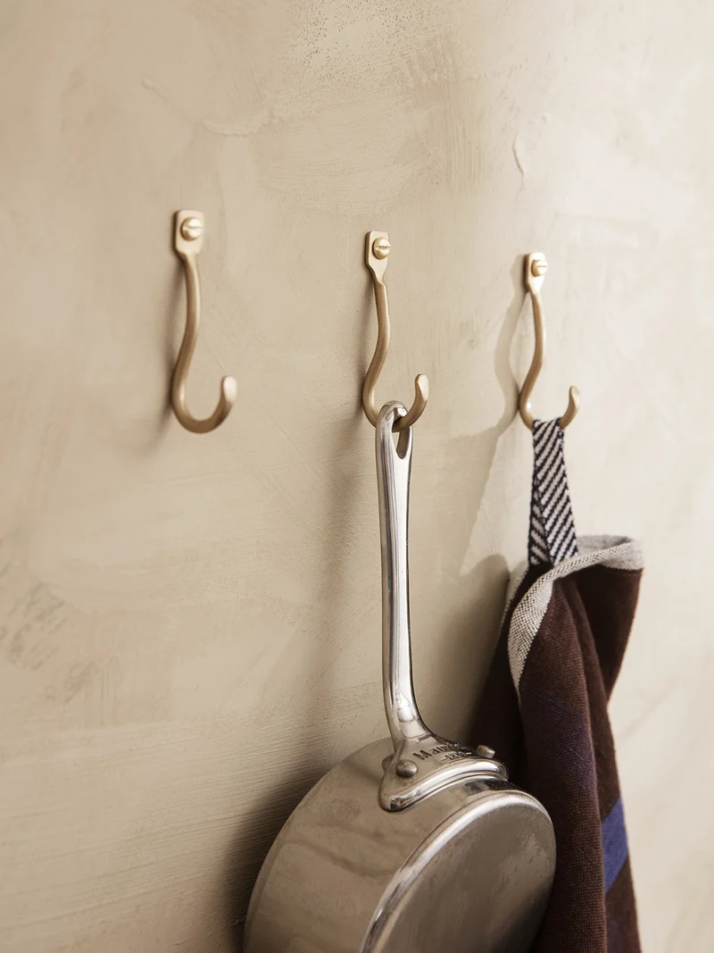 Curvature Hooks - Set of 3 - Brass