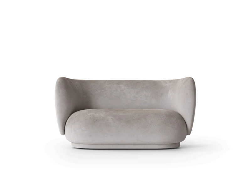Rico Sofa 2-seater - Faded Velvet - Concrete