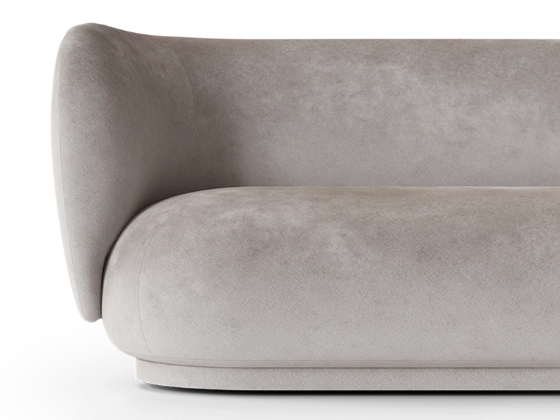 Rico Sofa 2-seater - Faded Velvet - Concrete