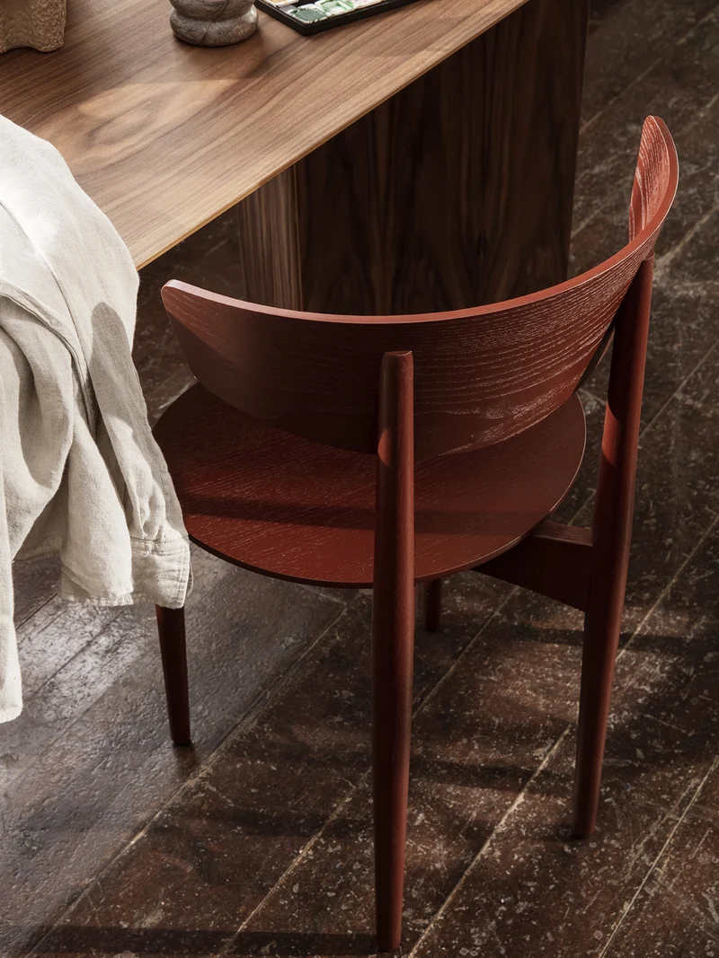 Herman Dining Chair - Wood - Red Brown