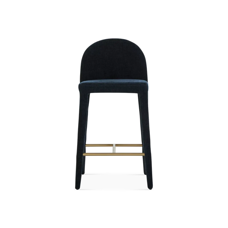 Oliver - Velvet and Gold Metal Stool
