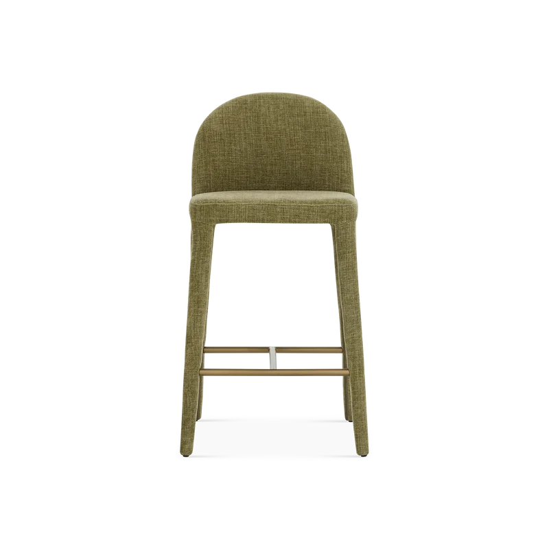 Oliver - Velvet and Gold Metal Stool