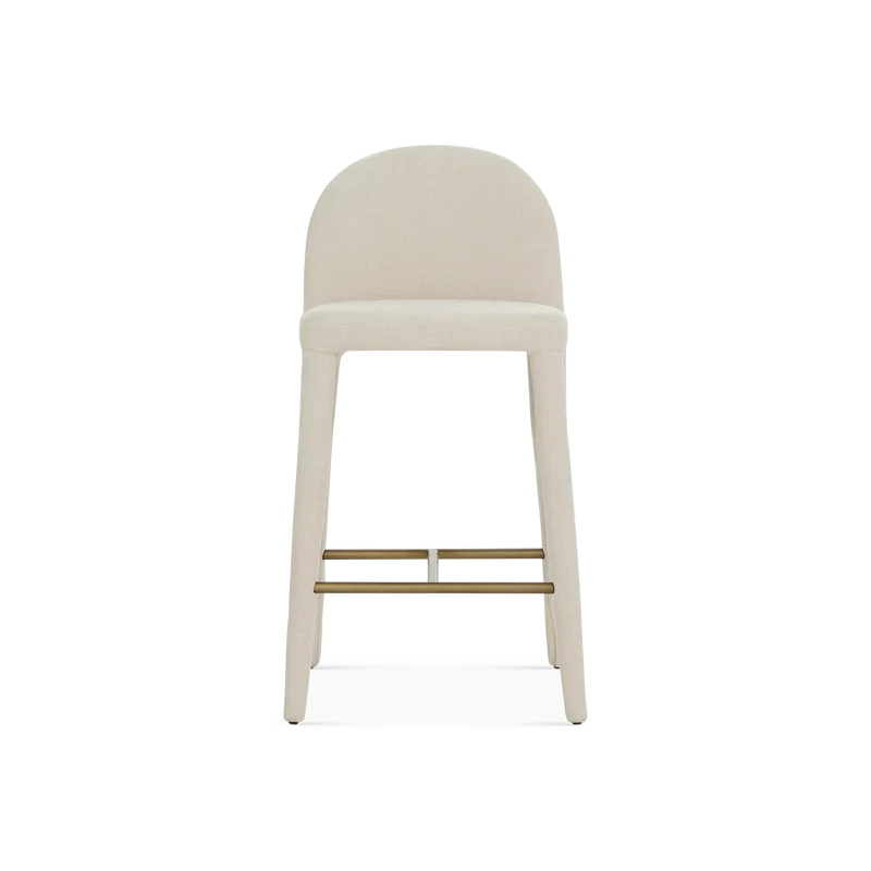 Oliver - Velvet and Gold Metal Stool