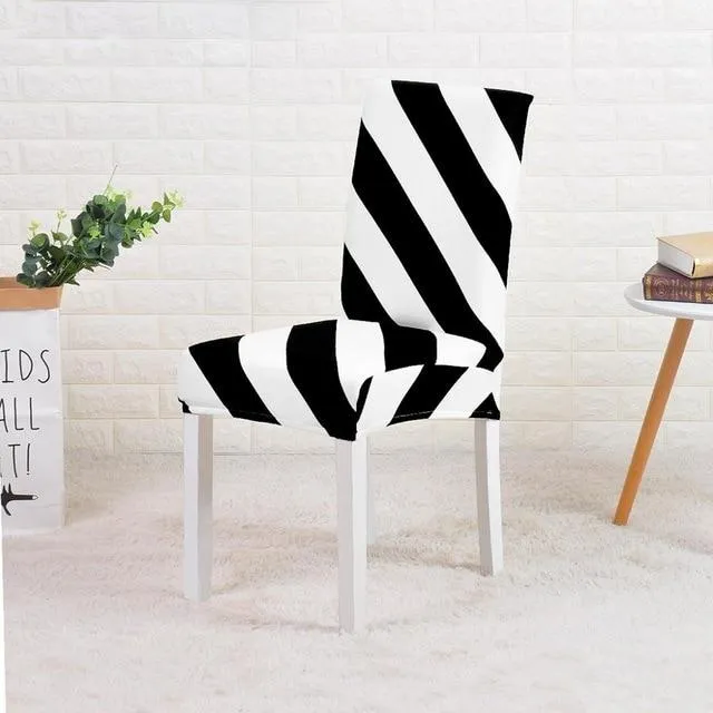 Housse de Chaise Noir et Blanc