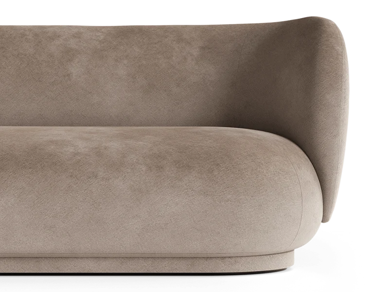 Rico Divan Right - Faded Velvet - Beige