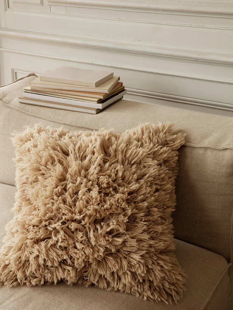 Meadow High Pile Cushion - Light Sand