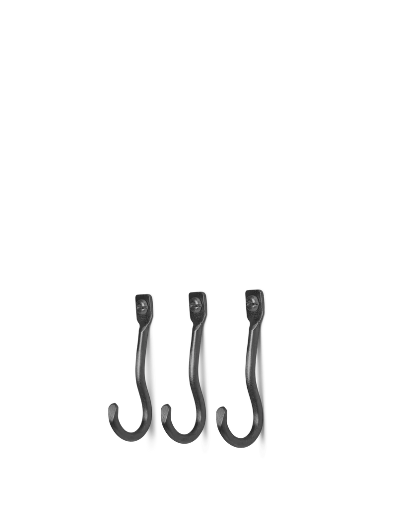 Curvature Hooks - Set of 3 - Black Brass