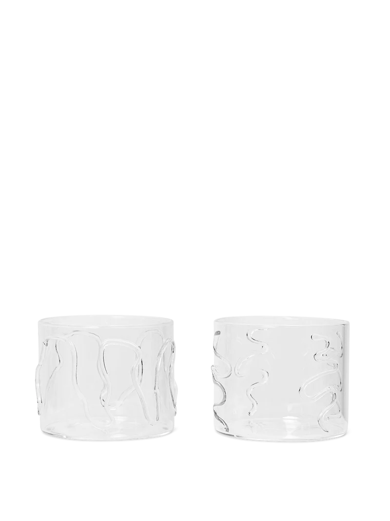 Doodle Glasses - Set of 2 - Low - Clear