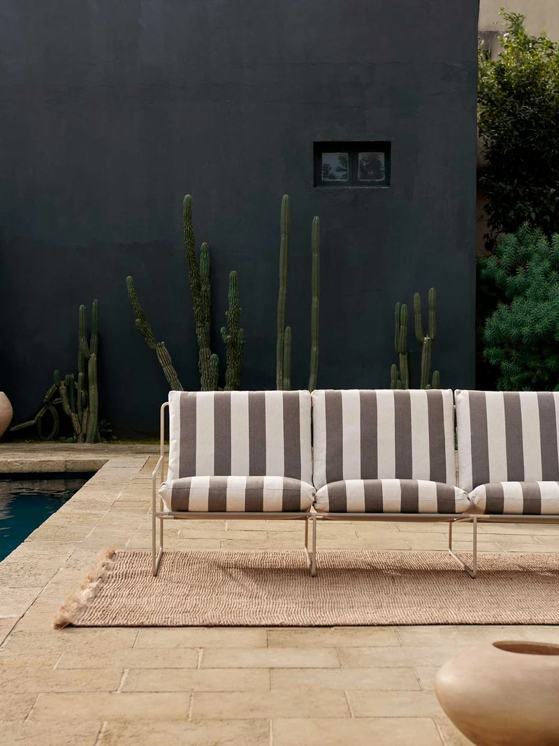 Desert 3-seater - Cashmere - Stripe - Chocolate