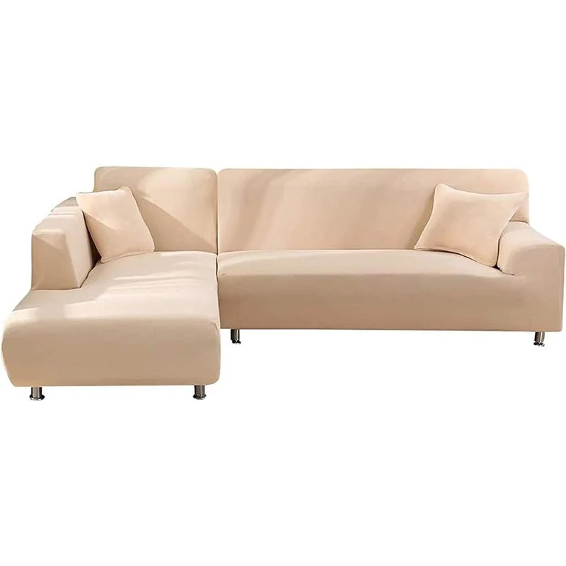 Housse de Canapé d'Angle Beige