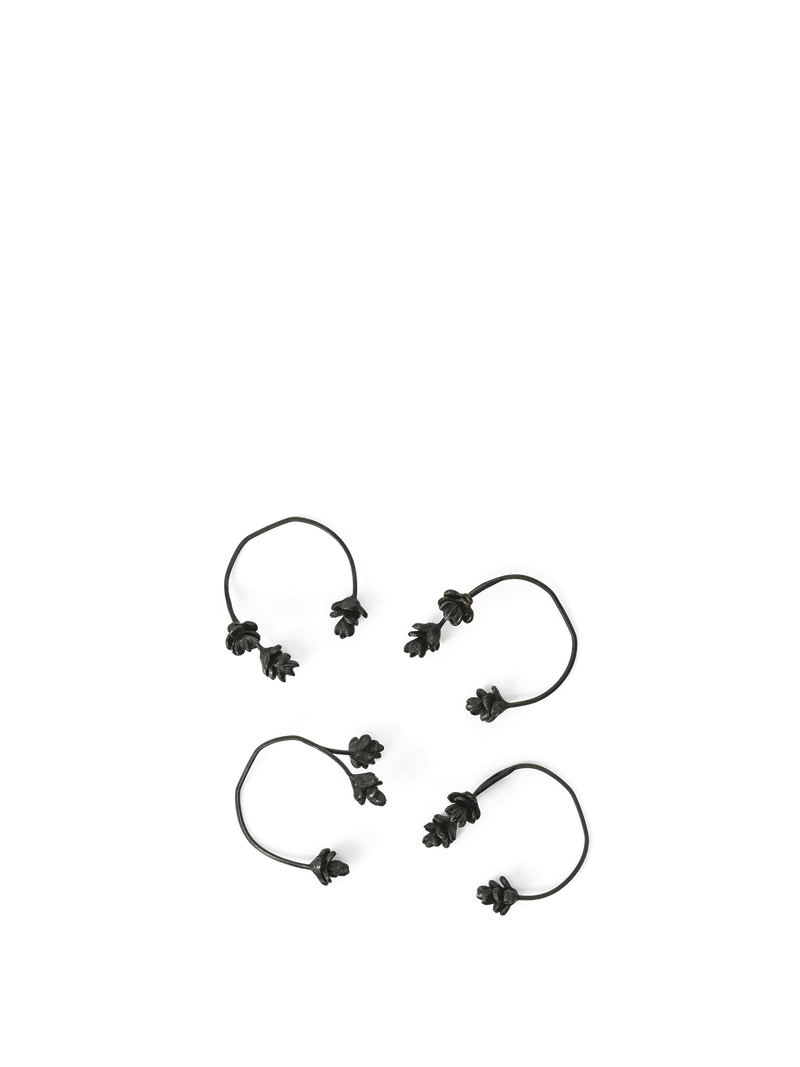 Forest Napkin Rings - Set of 4 - Black Brass