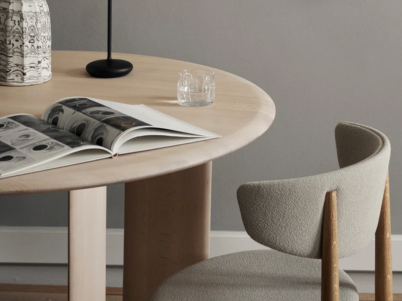 Bevel Table - Round Ø117 - White Oiled Beech