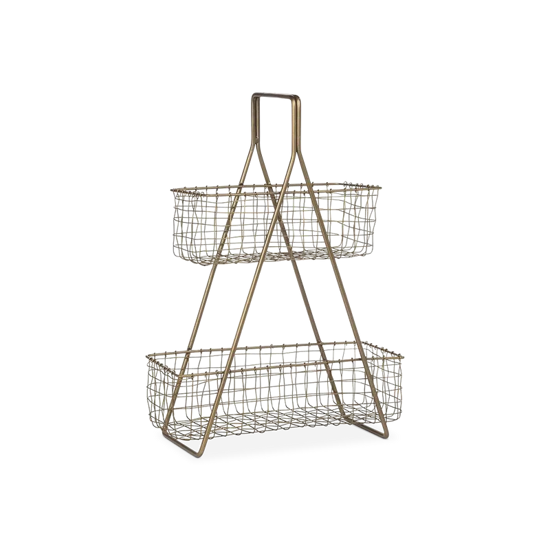 Network III - metal standing frame with 2 baskets