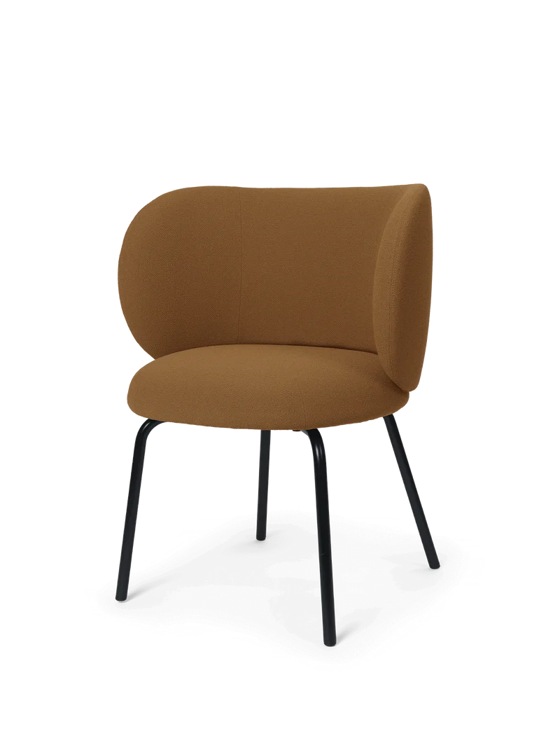 Rico Dining Chair - Black - Grain - Caramel
