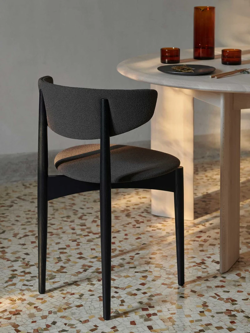 Herman Dining Chair - Upholstered - Grain - Black Ash/Chocolate