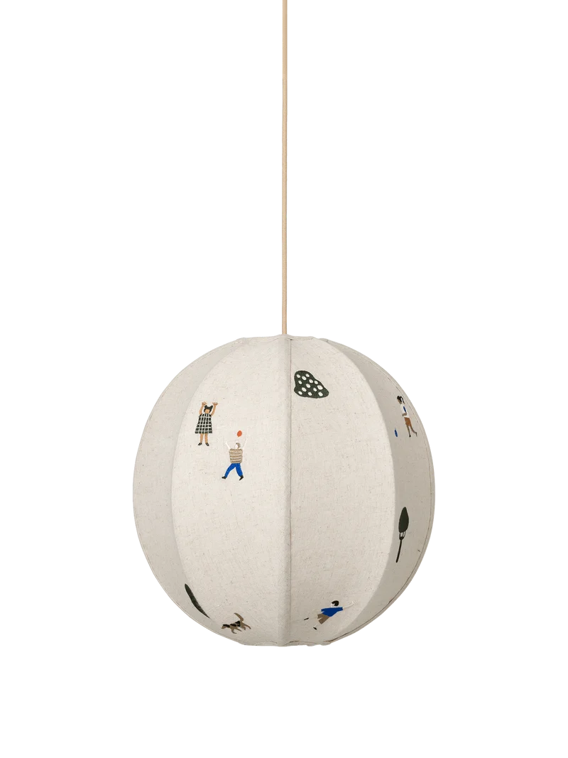The Park Embroidered Textile Lampshade