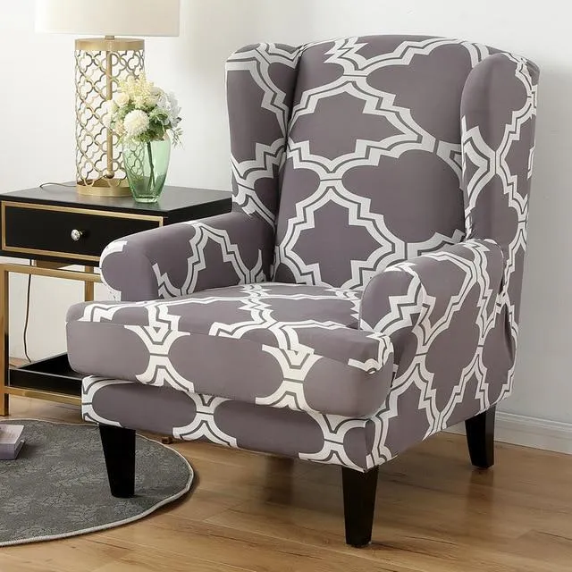 Housse Fauteuil Crapaud Mosaïque Gris