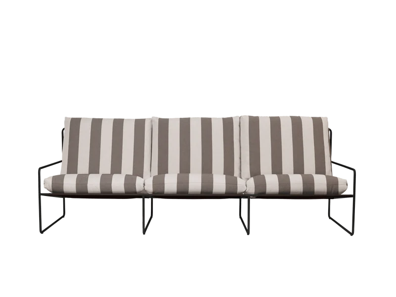 Desert 3-seater - Black - Stripe - Chocolate