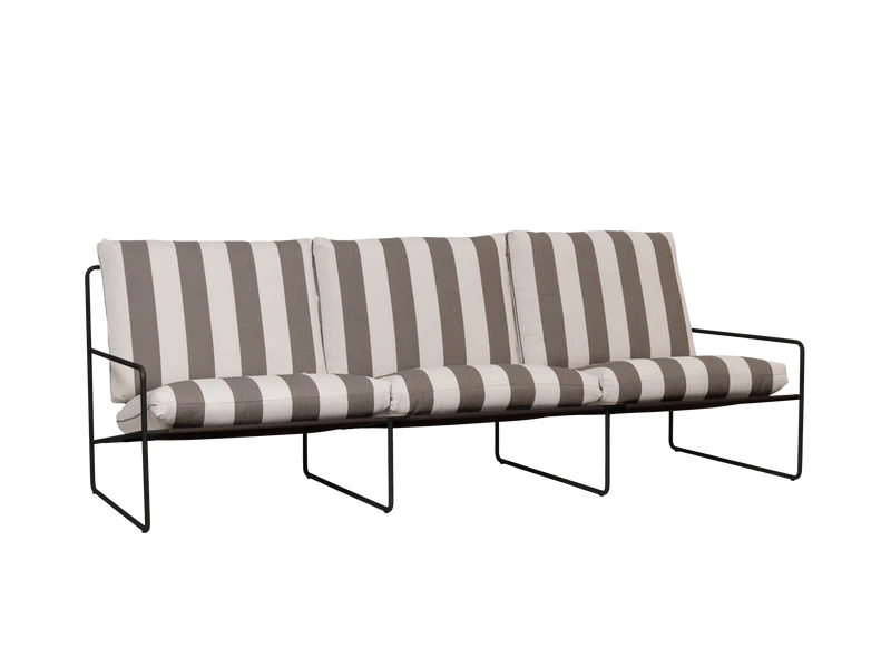 Desert 3-seater - Black - Stripe - Chocolate