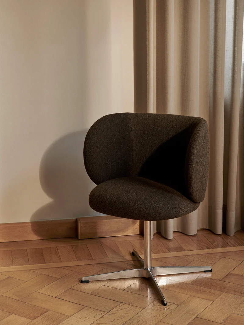 Rico Dining Chair - Swivel - Hallingdal - Dark Grey/Brown