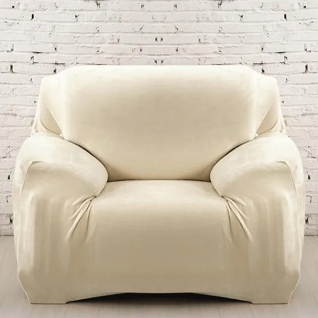 Housse Pour Fauteuil Club Velours Crème
