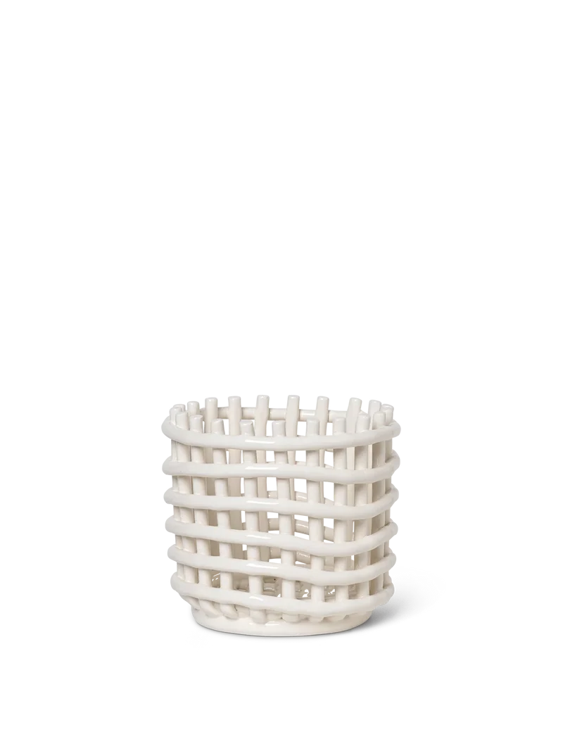 Ceramic Basket - Small - Off-White