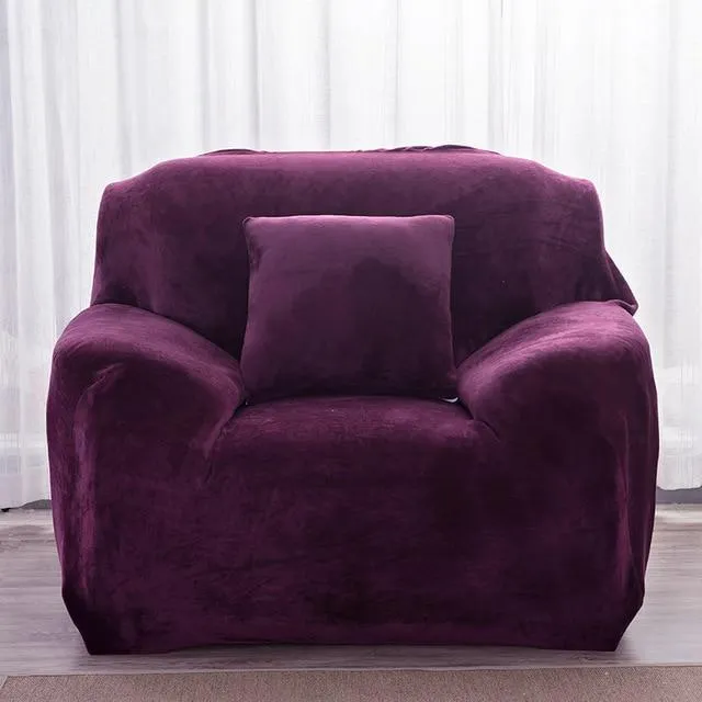 Housse Pour Fauteuil Club Velours Violet