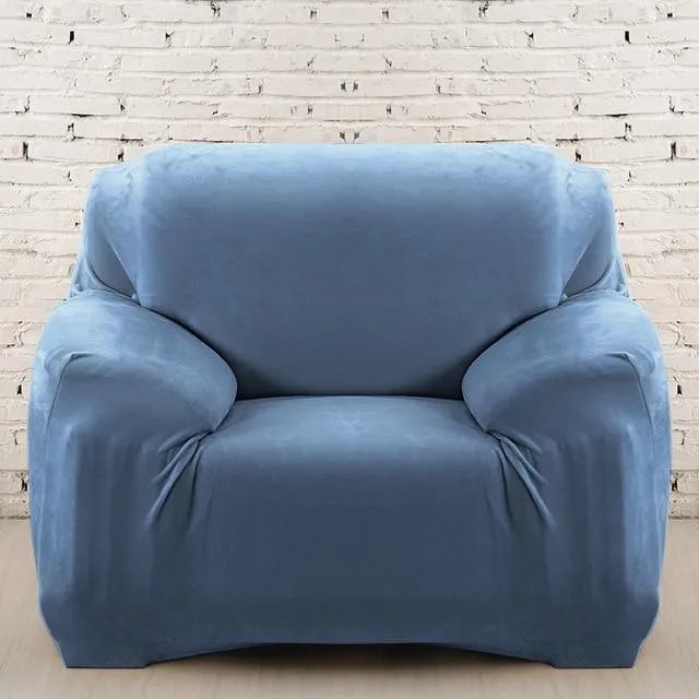 Housse Pour Fauteuil Club Velours Bleu