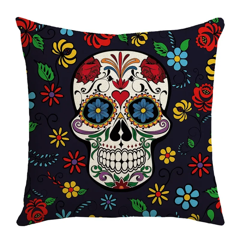 Housse de Coussin Halloween Skully