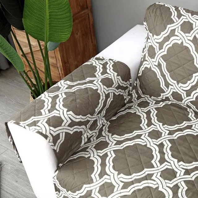 Protège Canapé Mosaïque Kaki